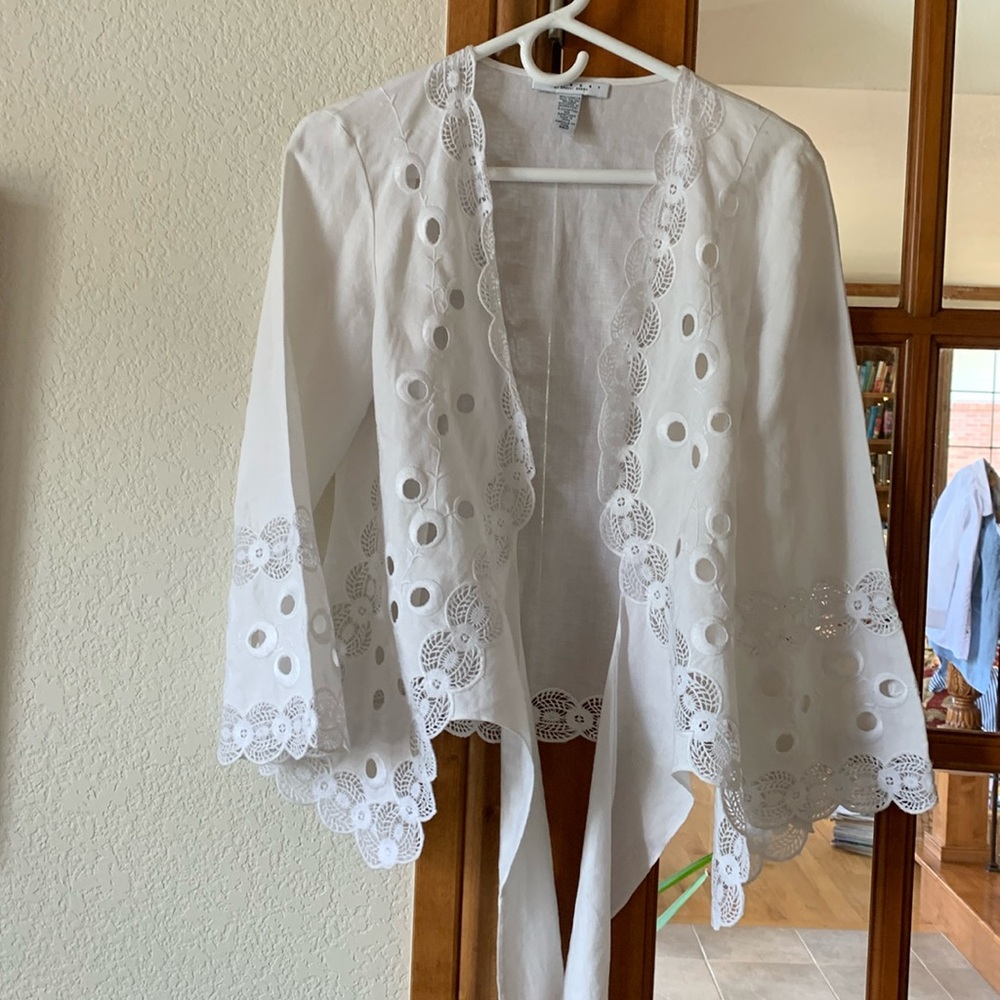 Laundry by Shelli Segal white linen rayon top
